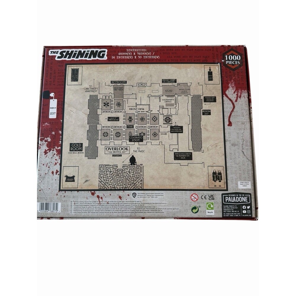The Shining Puzzle  Floor Plan 1000 Piece Jigsaw Puzzle -by Paladone